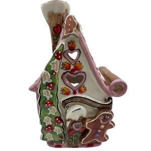 The Gingerbread cottage tea light candle holder Blue Sky Heather Goldmine. NWT